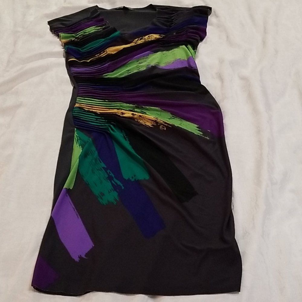 Rampage multi colored mini dress with ruching